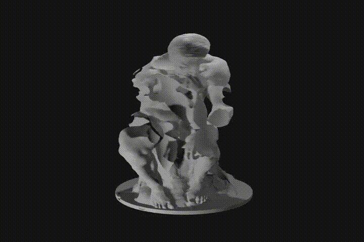 Скульптура для обнимания / Стикмен обнимает Мыслителя Огюста Родена // 2023